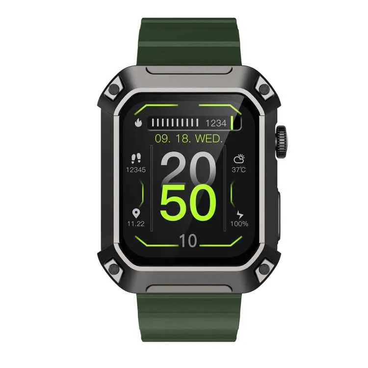 HAMTOD NX3 Pro 1.83 inch Rugged Smart Watch, Support Bluetooth Call / Sleep / Heart Rate / Blood Oxygen / Blood Pressure Monitoring(Green)