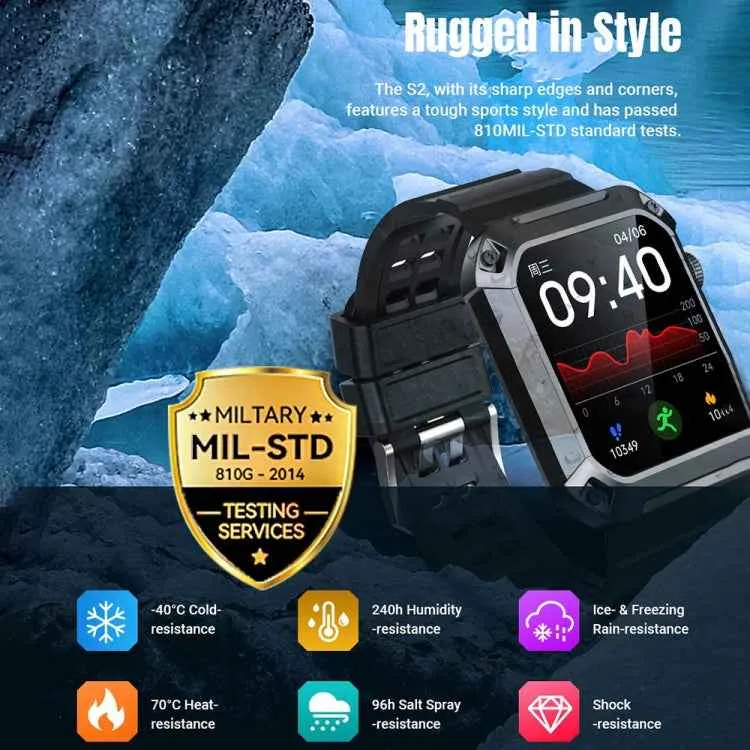 HAMTOD NX3 Pro 1.83 inch Rugged Smart Watch, Support Bluetooth Call / Sleep / Heart Rate / Blood Oxygen / Blood Pressure Monitoring(Green)