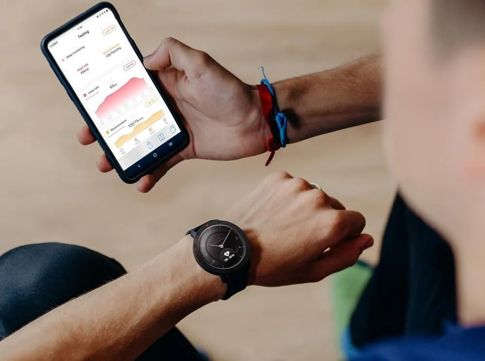 Heart Rate Blood Pressure Monitor Hybrid Smart Watch
