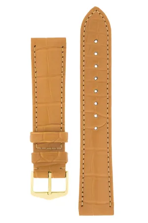 Hirsch EARL Genuine Alligator Watch Strap in HONEY