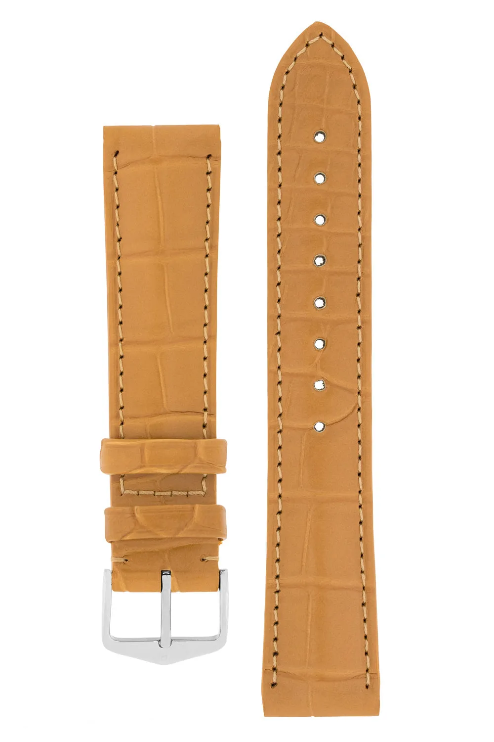 Hirsch EARL Genuine Alligator Watch Strap in HONEY