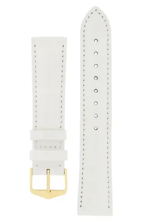 Hirsch EARL Genuine Alligator Watch Strap in WHITE