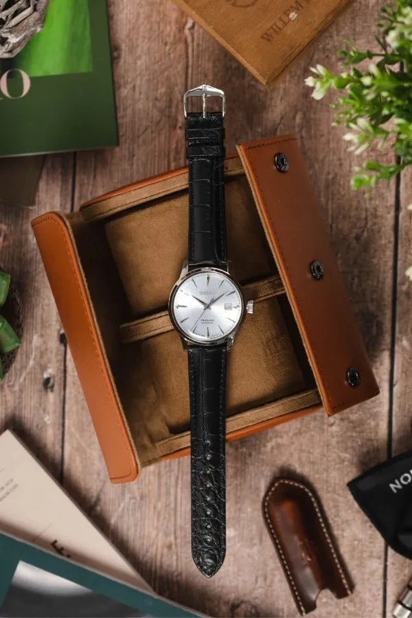 Hirsch GENUINE ALLIGATOR NQR Louisiana Alligator Leather Watch Strap in BLACK