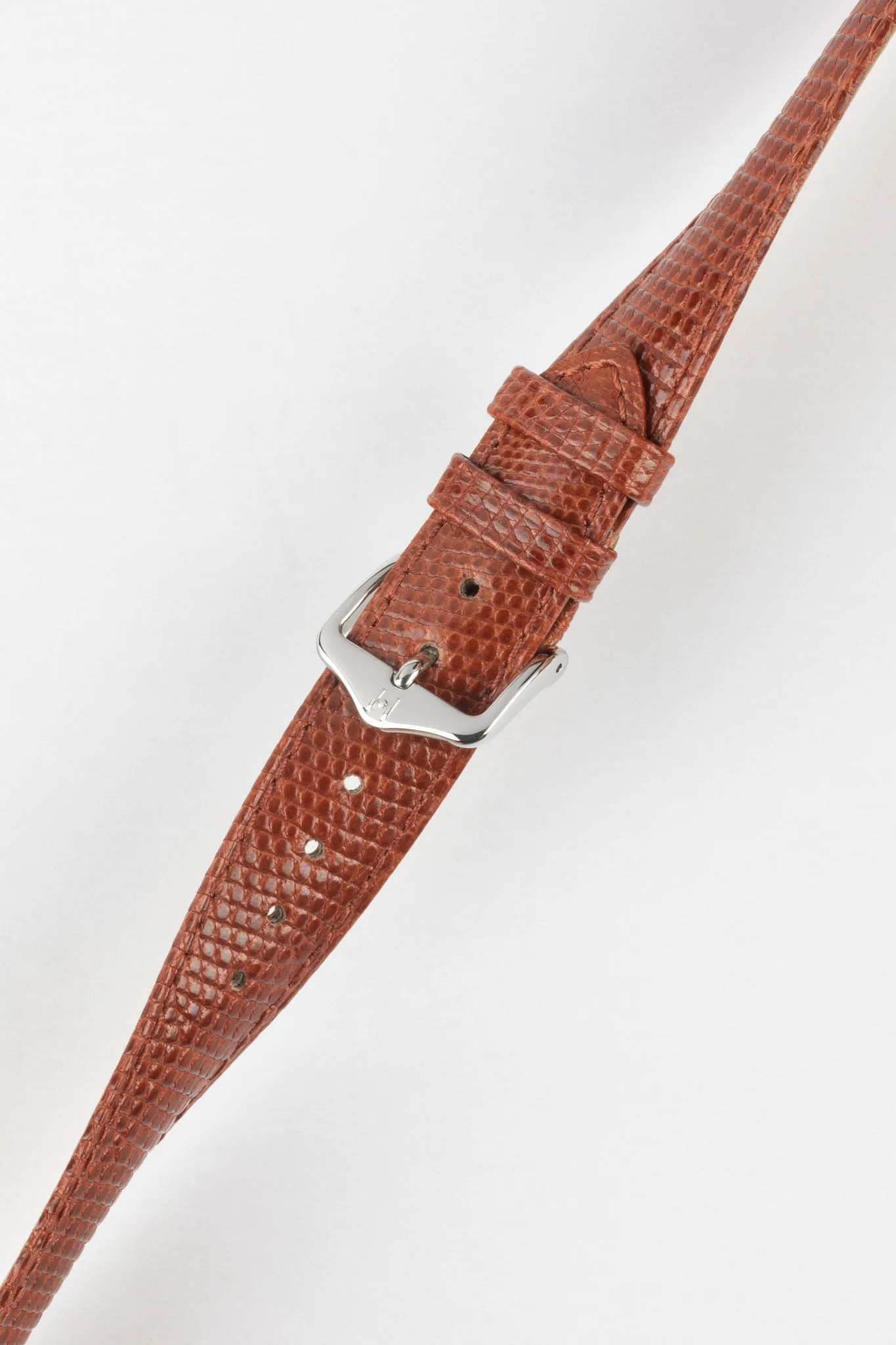 Hirsch LONDON Lizard Leather Watch Strap in GOLD BROWN