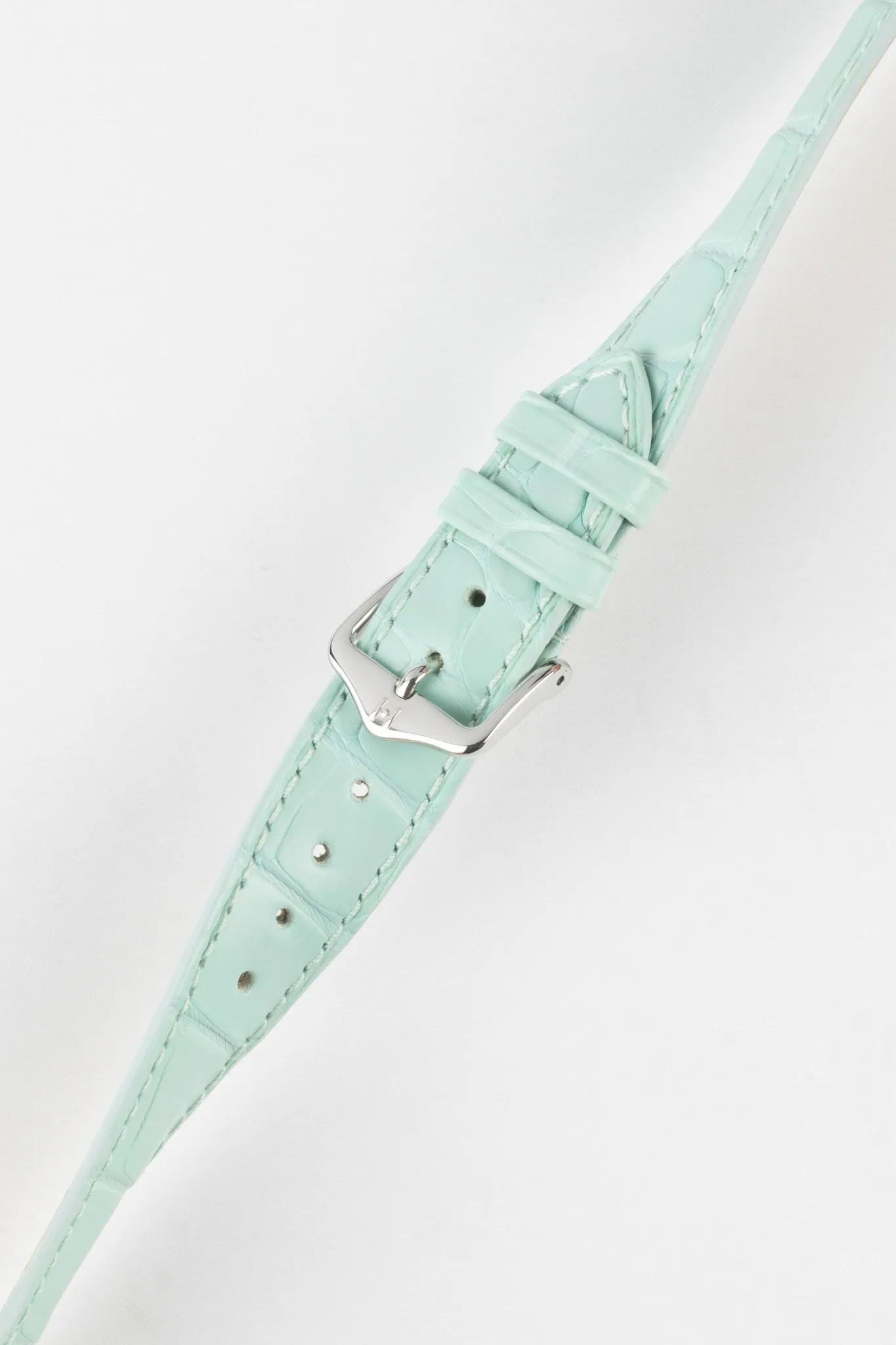 Hirsch LONDON Matt Alligator Leather Watch Strap in PASTEL BLUE