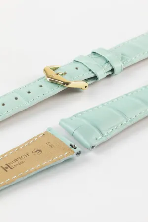 Hirsch LONDON Matt Alligator Leather Watch Strap in PASTEL BLUE