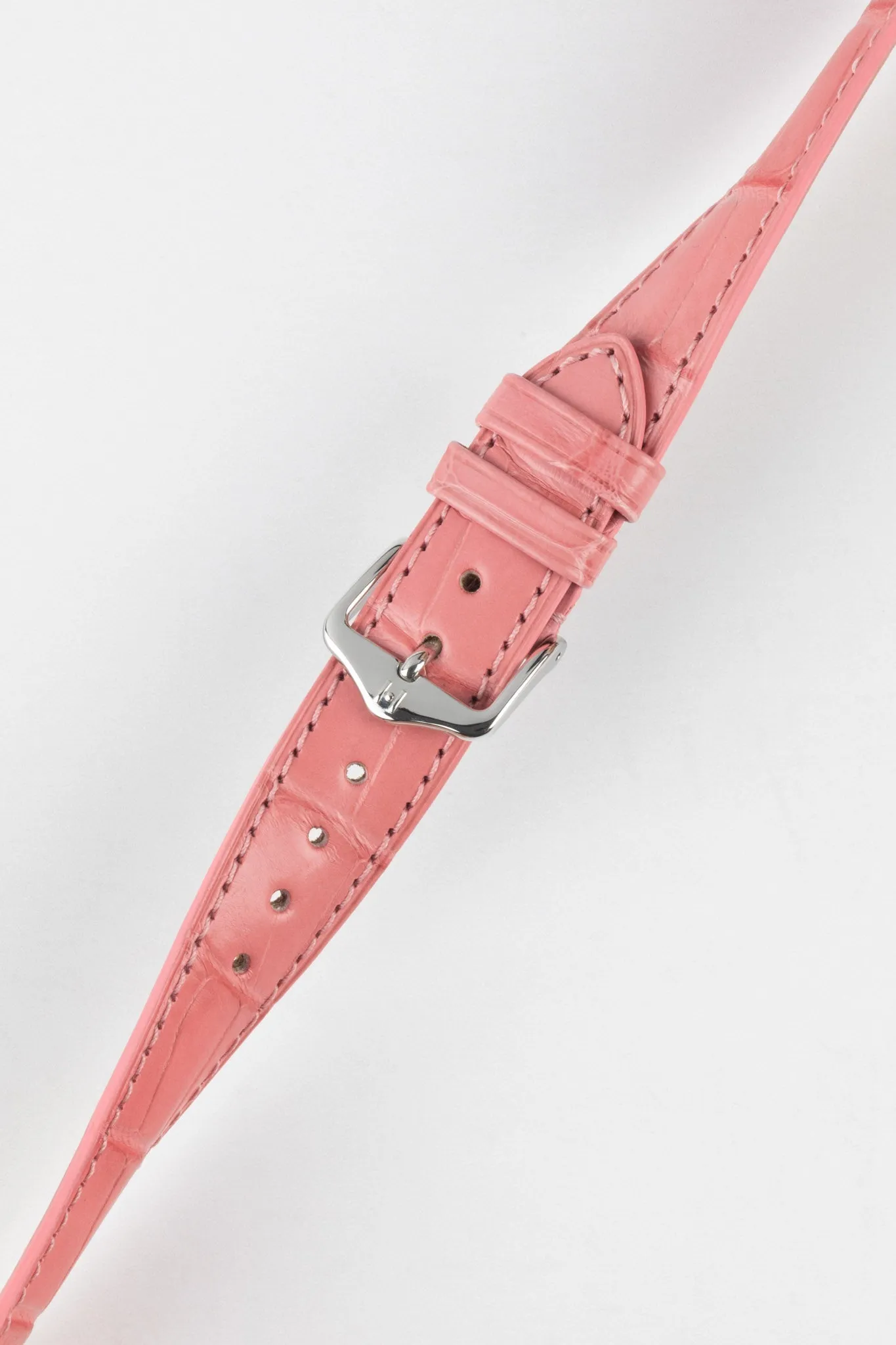 Hirsch LONDON Matt Alligator Leather Watch Strap in PINK