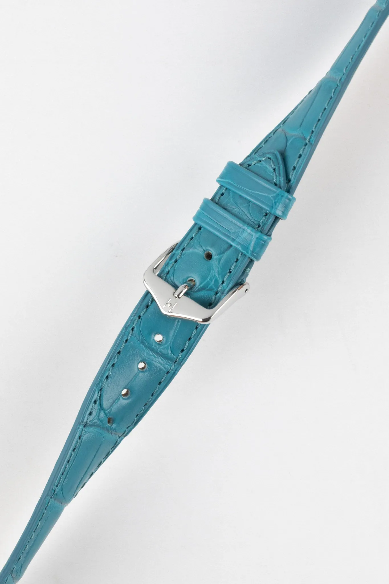 Hirsch LONDON Matt Alligator Leather Watch Strap in TURQUOISE