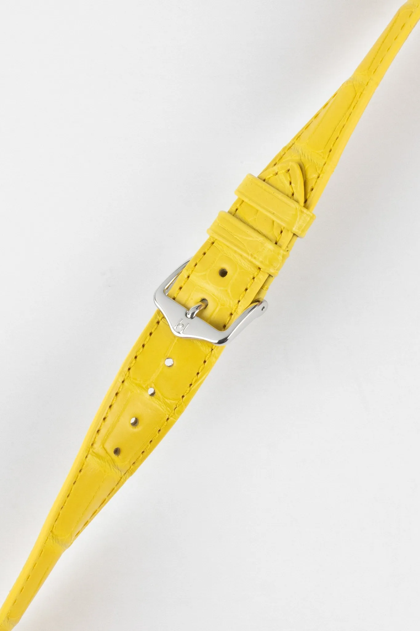 Hirsch LONDON Matt Alligator Leather Watch Strap in YELLOW