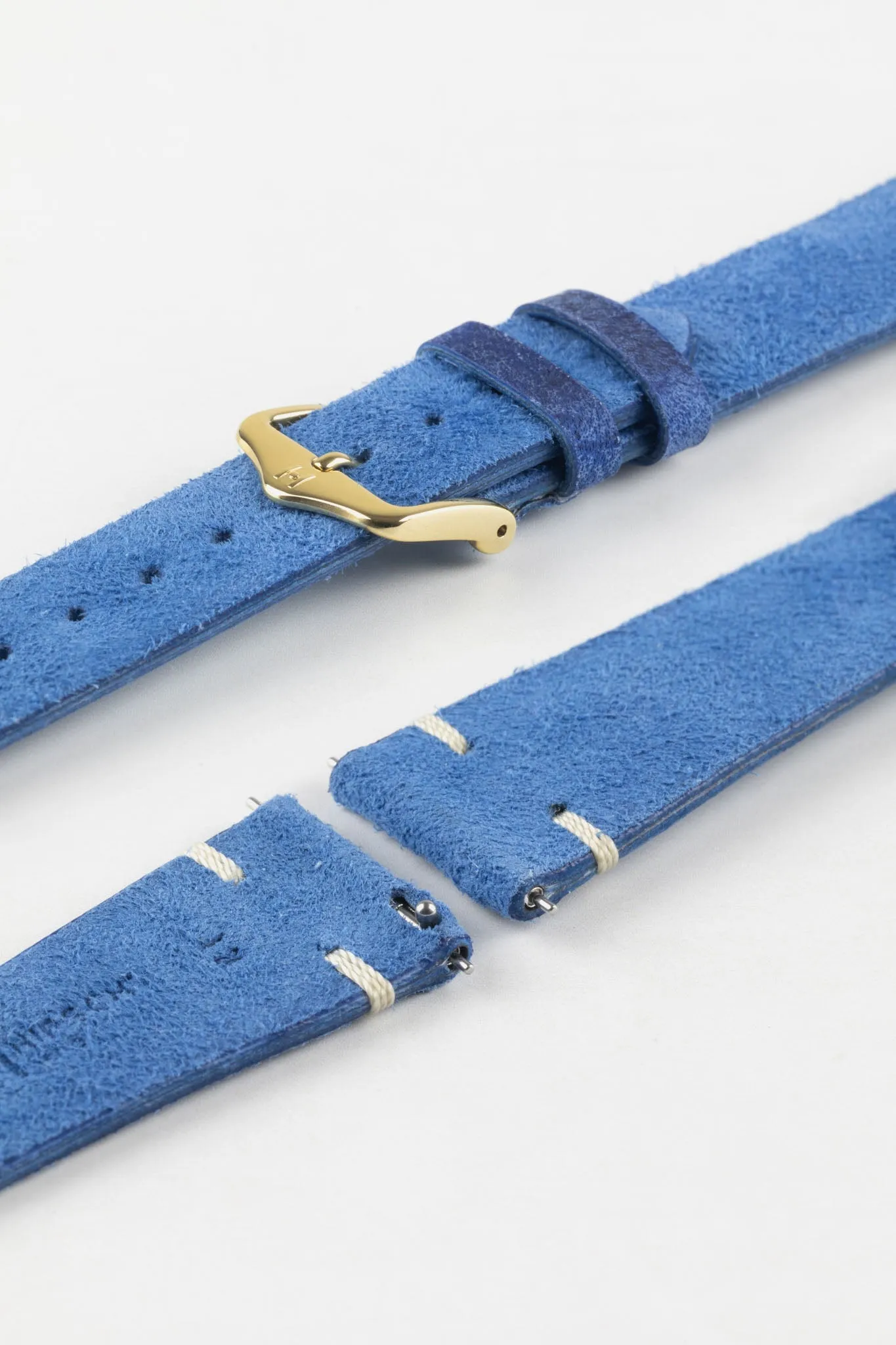 Hirsch SERRO Suede Watch Strap in Blue