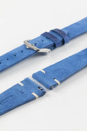 Hirsch SERRO Suede Watch Strap in Blue