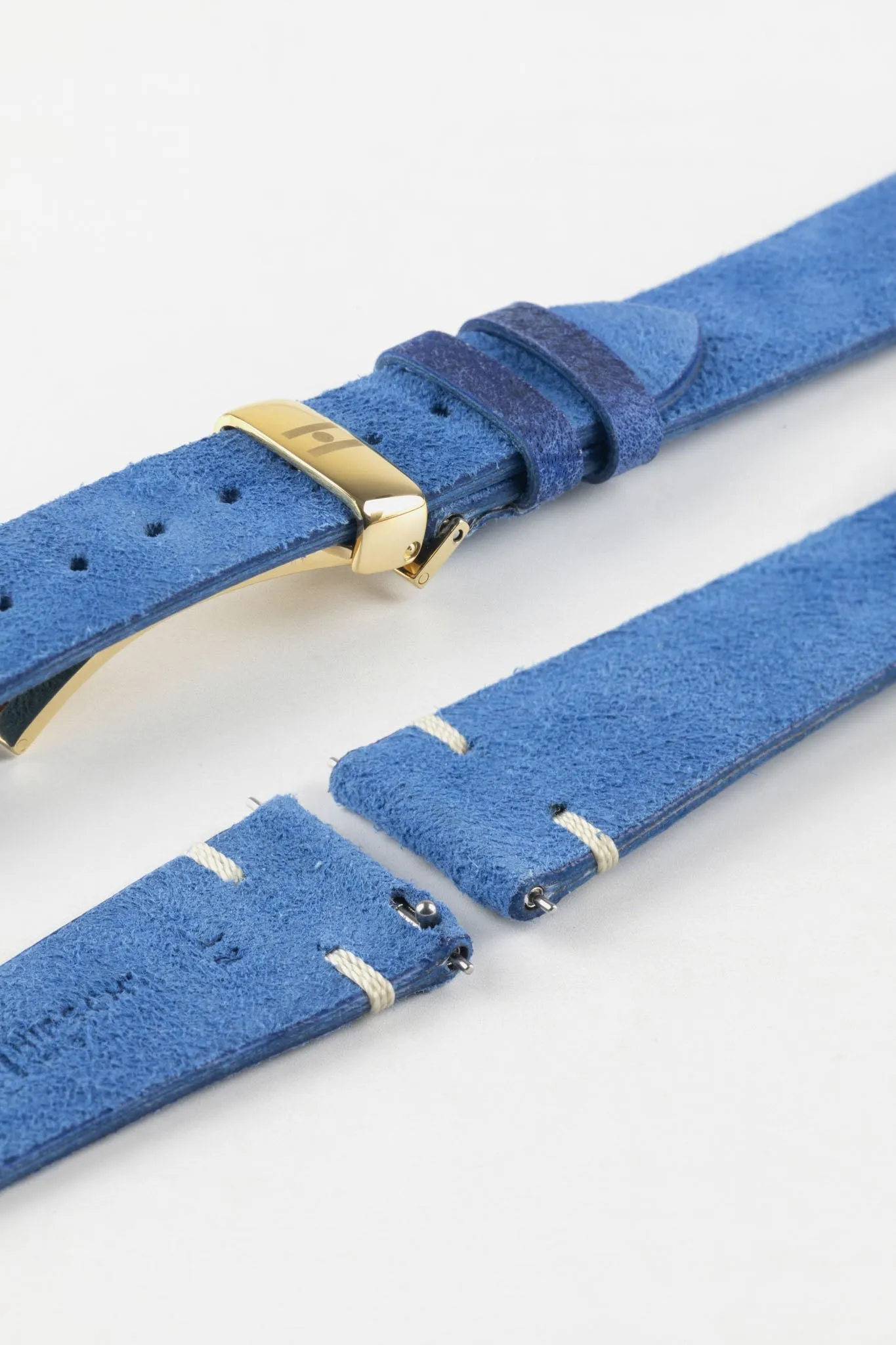 Hirsch SERRO Suede Watch Strap in Blue