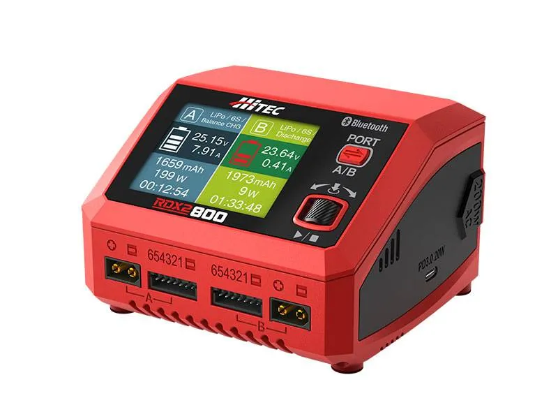 Hitec RDX2 800 AC/DC 800W 10A 6S Dual Port Battery Charger / Discharger