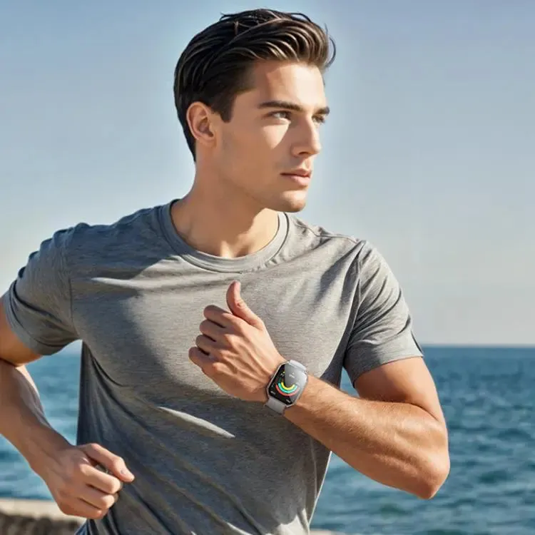 hoco Y28 1.96 inch AMOLED Screen IP67 Waterproof Smart Sports Watch, Call Version(Silver)