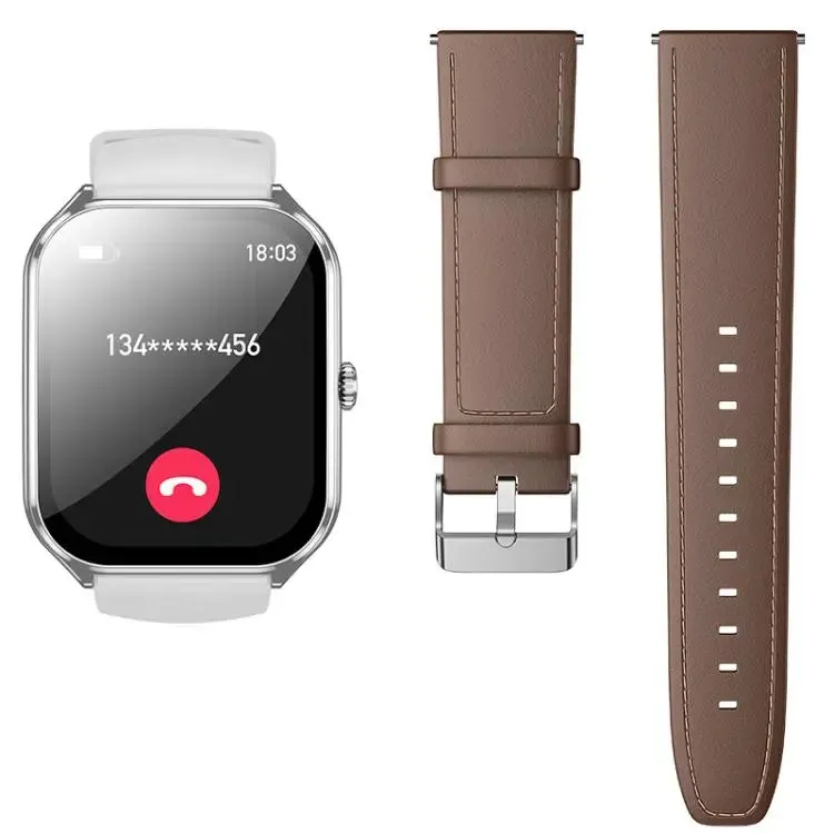 hoco Y28 1.96 inch AMOLED Screen IP67 Waterproof Smart Sports Watch, Call Version(Silver)