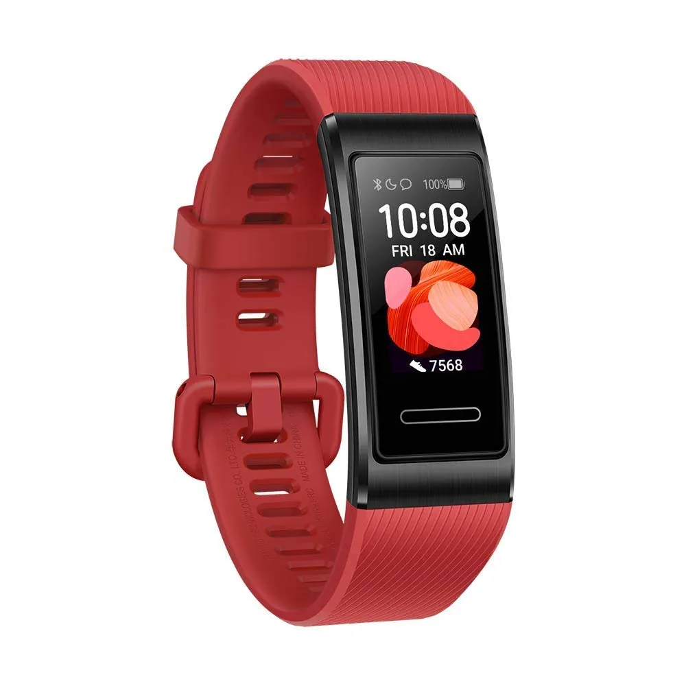 HUAWEI Band 4 Pro Smart Band Fitness Tracker with 0.95 Inch AMOLED Touchscreen, 24/7 Heart Rate Monitor, Indoor Outdoor Pro Tracking, Sleep Monitor, Built-in GPS, 5ATM Waterproof, Cinnabar Red