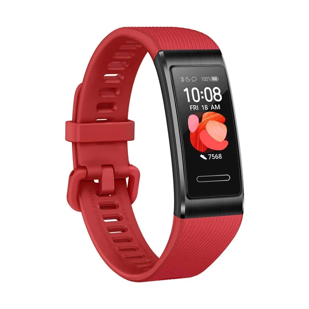HUAWEI Band 4 Pro Smart Band Fitness Tracker with 0.95 Inch AMOLED Touchscreen, 24/7 Heart Rate Monitor, Indoor Outdoor Pro Tracking, Sleep Monitor, Built-in GPS, 5ATM Waterproof, Cinnabar Red