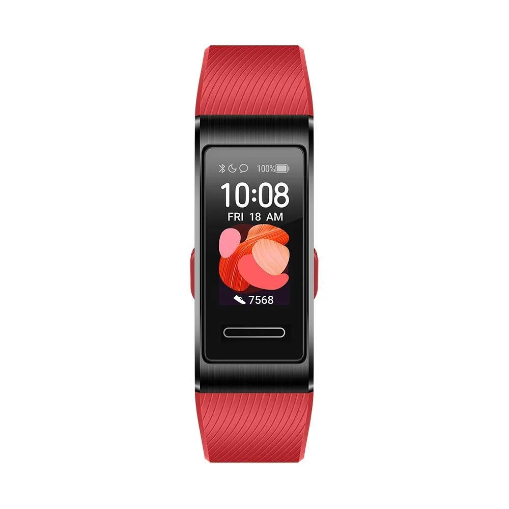 HUAWEI Band 4 Pro Smart Band Fitness Tracker with 0.95 Inch AMOLED Touchscreen, 24/7 Heart Rate Monitor, Indoor Outdoor Pro Tracking, Sleep Monitor, Built-in GPS, 5ATM Waterproof, Cinnabar Red