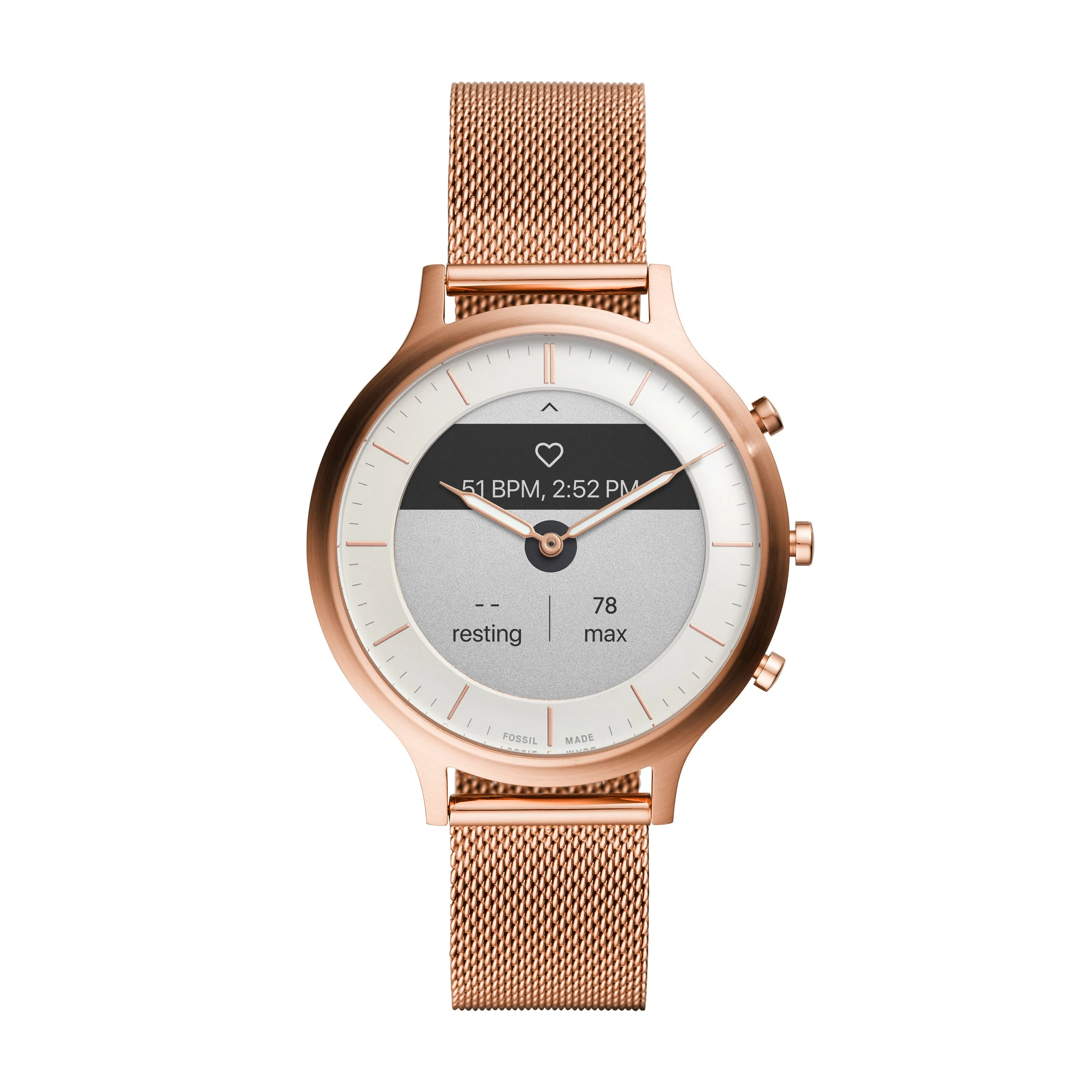 Hybrid Smartwatch HR Charter Rose Gold-Tone Stainless Steel Mesh
