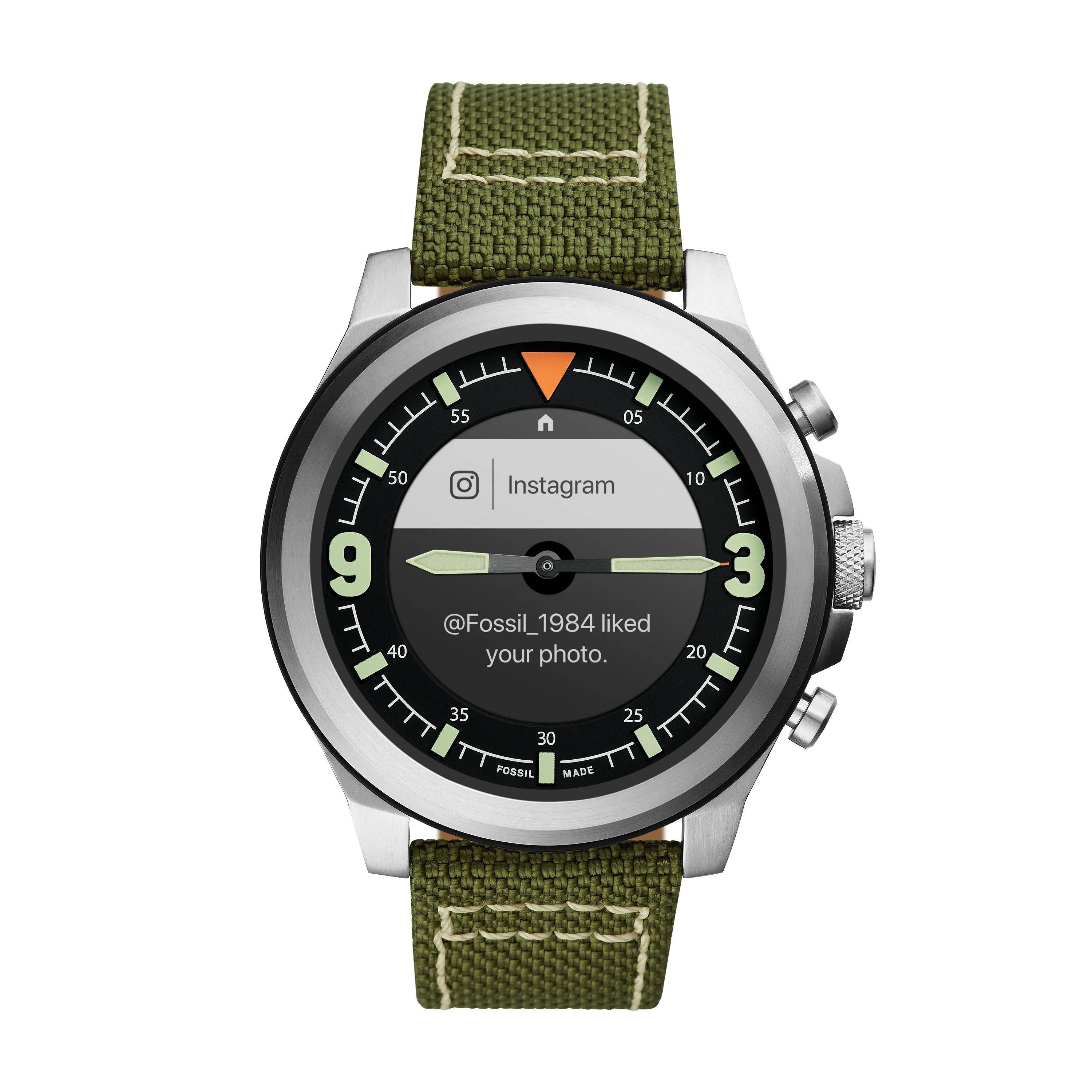 Hybrid Smartwatch HR Latitude Olive Nylon