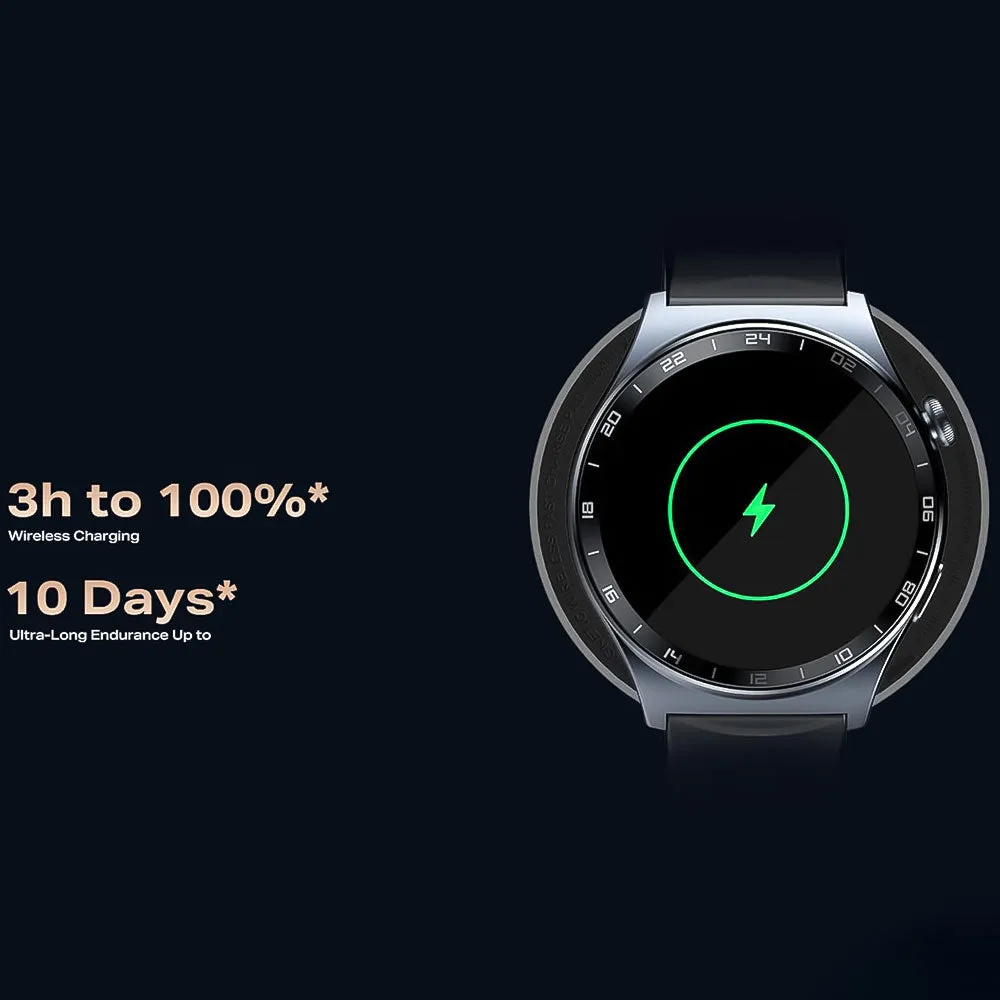 Infinix XWatch 3 WE XW3E Smart Watch Black Meta Case With Black Silicone Strap