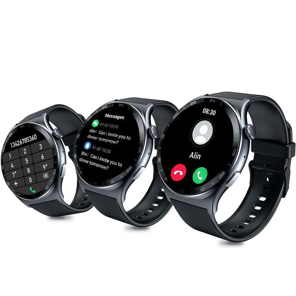 Infinix XWatch 3 WE XW3E Smart Watch Black Meta Case With Black Silicone Strap