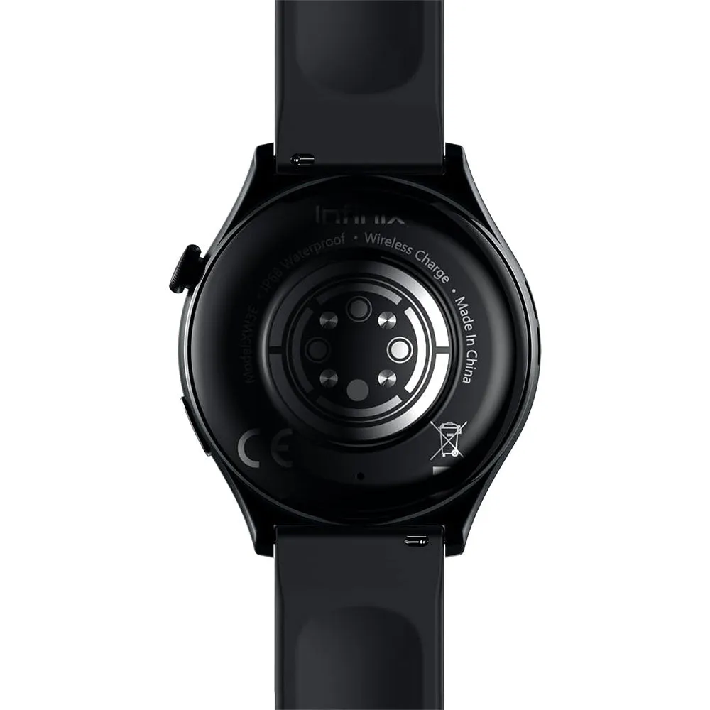 Infinix XWatch 3 WE XW3E Smart Watch Black Meta Case With Black Silicone Strap