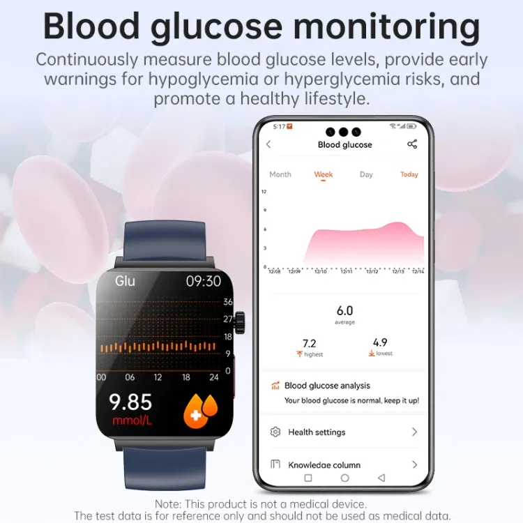 KS03 Pro 1.96 inch Color Screen Smart Watch, Support Bluetooth Call / Health Monitoring(Black)