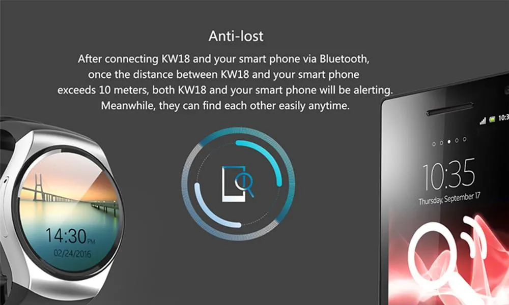 KW18 Pedometer Monitor Heart Rate Smartwatch