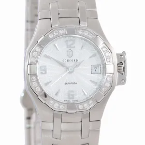 Ladies Concord Saratoga Stainless Steel Diamond Date Quartz Watch 14.36.1840