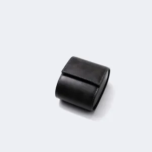 Leather Travel Watch Case - Coal - Single Watch Roll