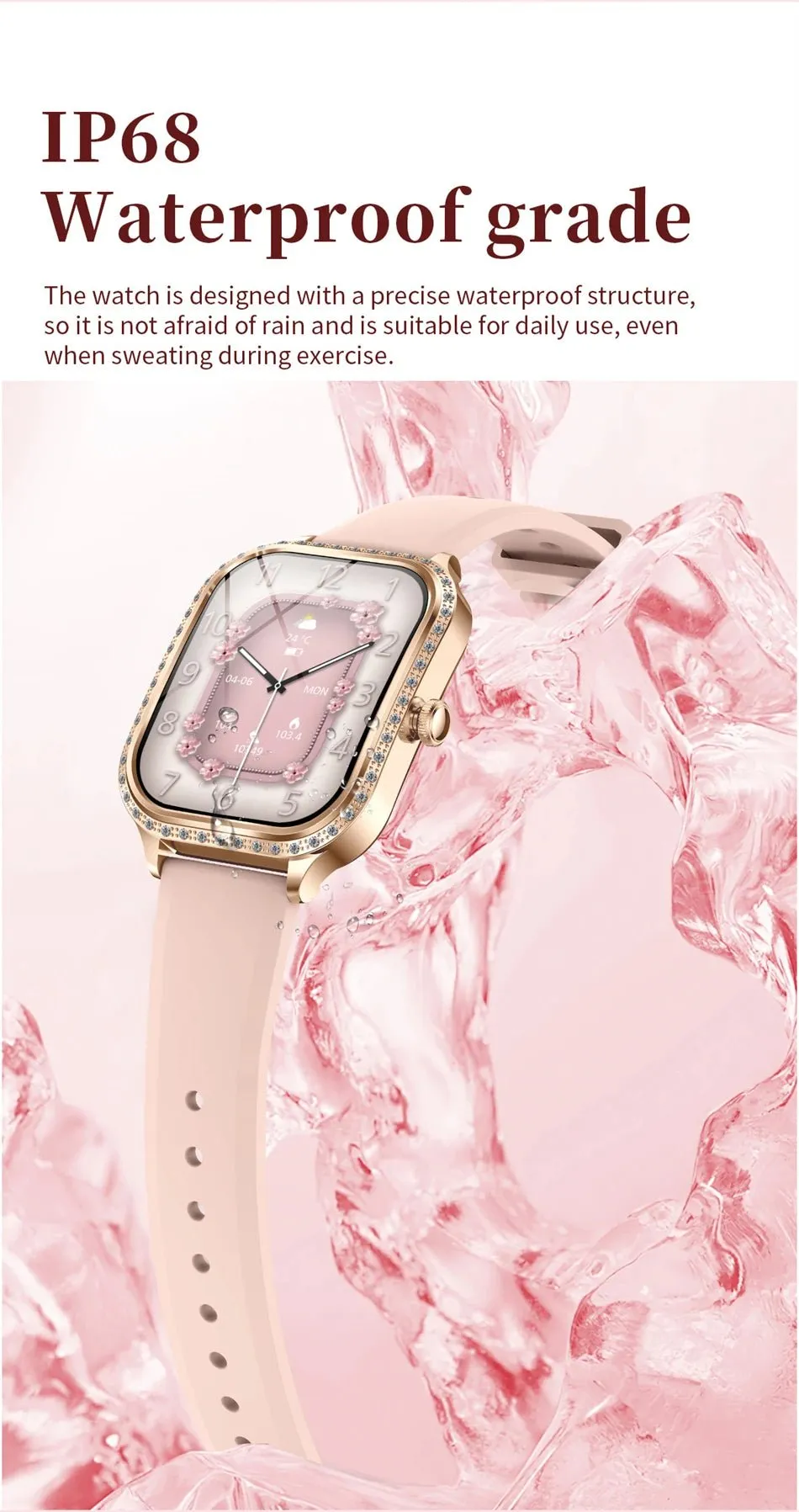 LIGE Smart Watches for Women Waterproof Bluetooth Call Fitness Tracker Smartwatch Mujer Digital Womens Watch Heart Rate Monitor