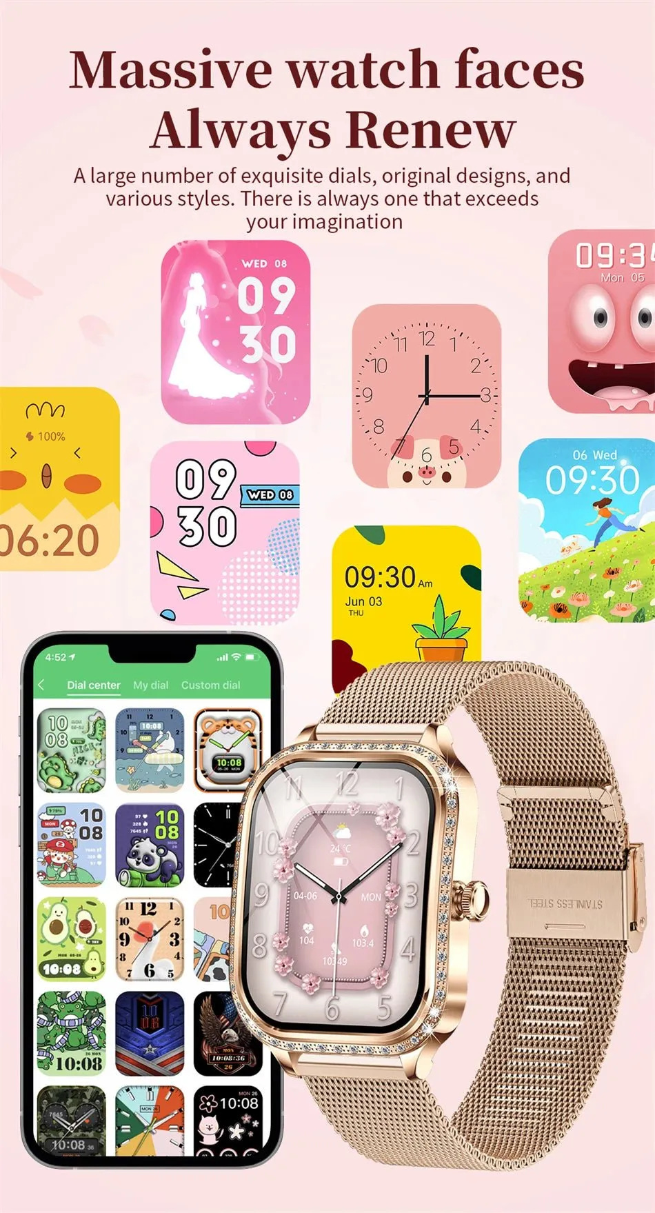 LIGE Smart Watches for Women Waterproof Bluetooth Call Fitness Tracker Smartwatch Mujer Digital Womens Watch Heart Rate Monitor
