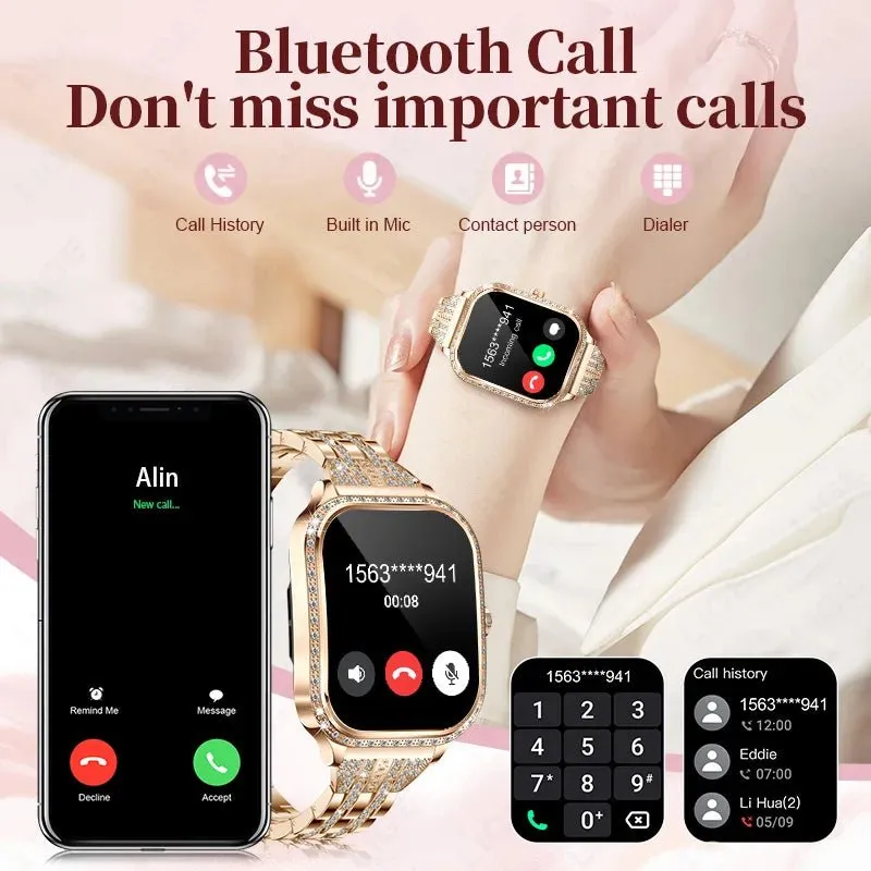 LIGE Smart Watches for Women Waterproof Bluetooth Call Fitness Tracker Smartwatch Mujer Digital Womens Watch Heart Rate Monitor