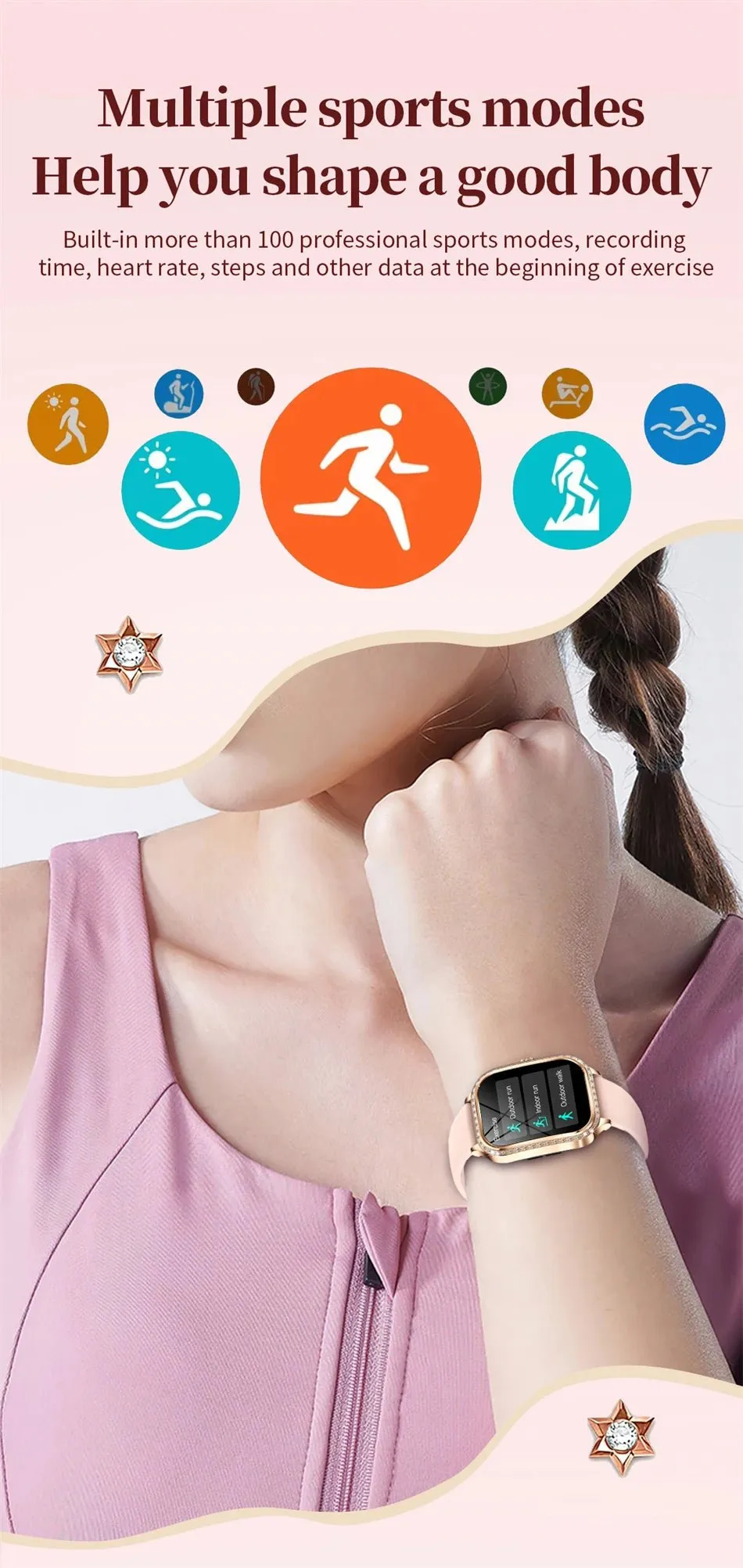 LIGE Smart Watches for Women Waterproof Bluetooth Call Fitness Tracker Smartwatch Mujer Digital Womens Watch Heart Rate Monitor