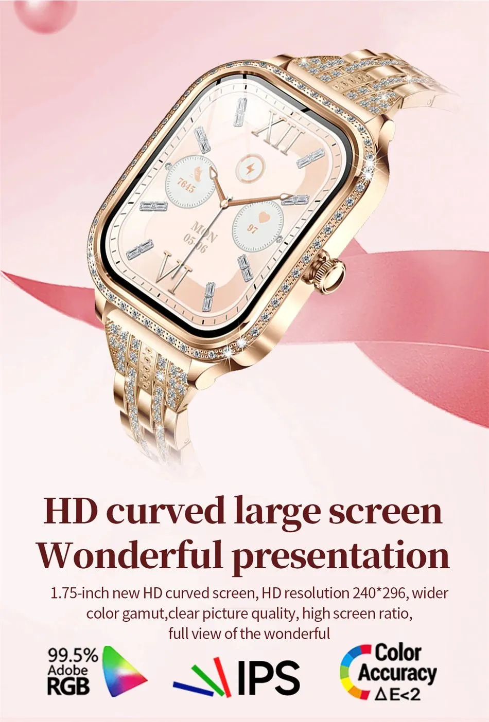 LIGE Smart Watches for Women Waterproof Bluetooth Call Fitness Tracker Smartwatch Mujer Digital Womens Watch Heart Rate Monitor