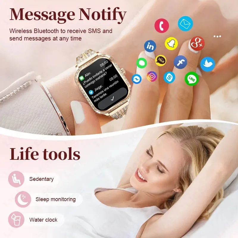 LIGE Smart Watches for Women Waterproof Bluetooth Call Fitness Tracker Smartwatch Mujer Digital Womens Watch Heart Rate Monitor