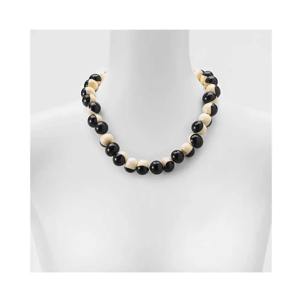 MARINA E SUSANNA SENT Glass Necklace - Macchia Ivory Black