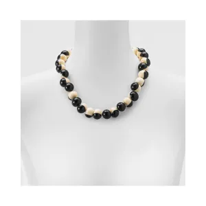 MARINA E SUSANNA SENT Glass Necklace - Macchia Ivory Black