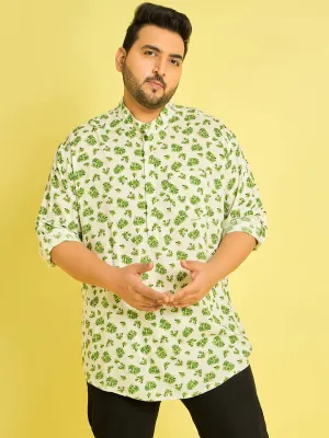 Men Plus Size Adonis Floral Kurta