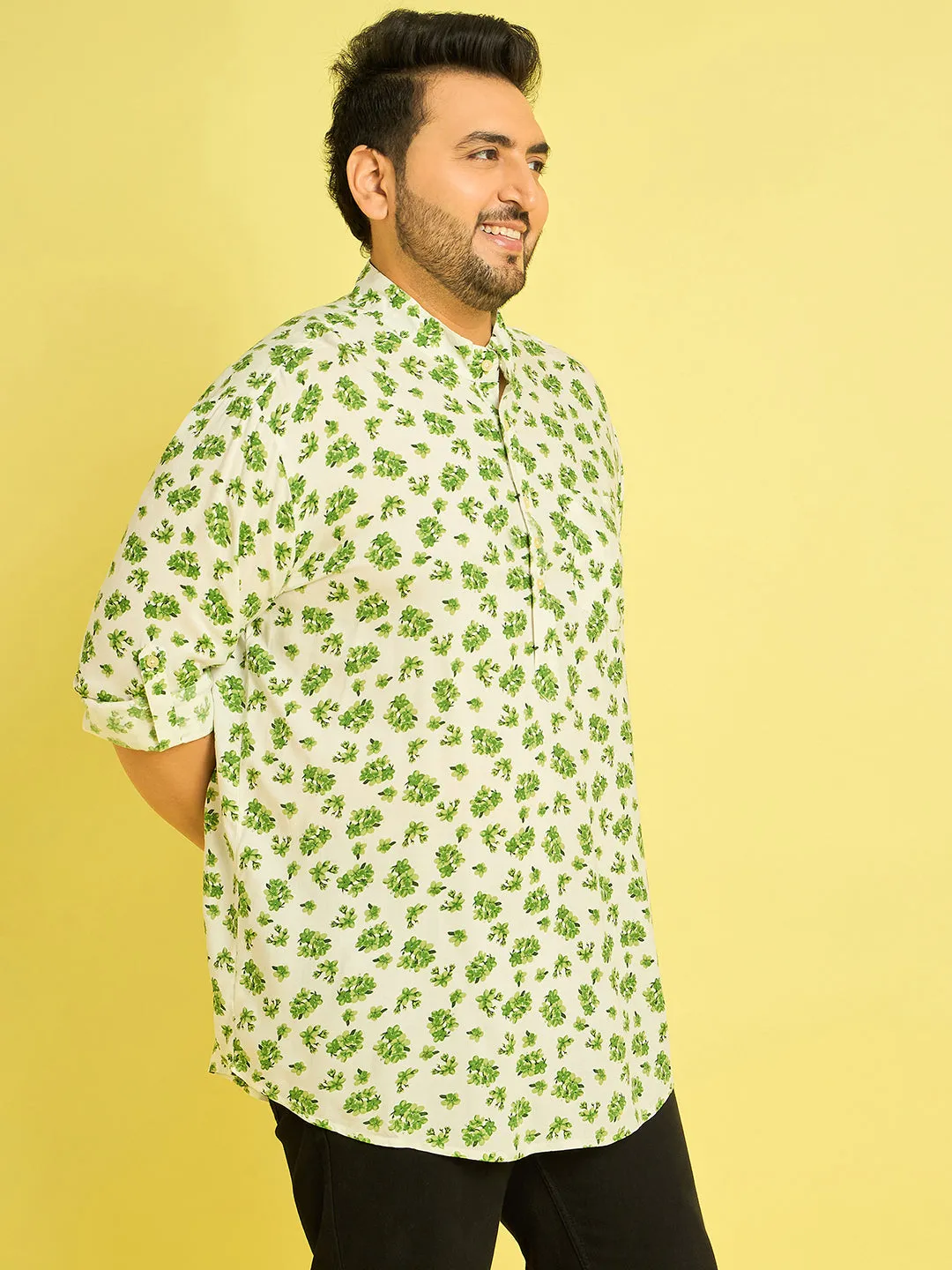 Men Plus Size Adonis Floral Kurta