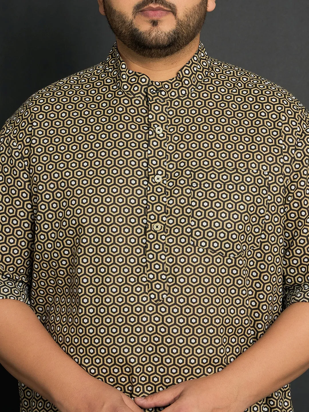 Men Plus Size Ryder Printed Kurta