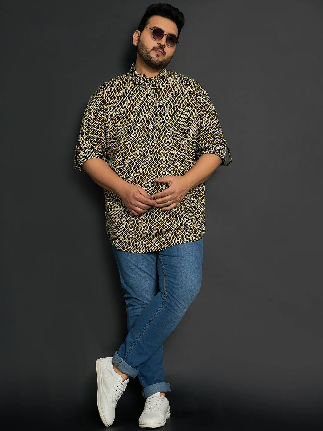 Men Plus Size Ryder Printed Kurta
