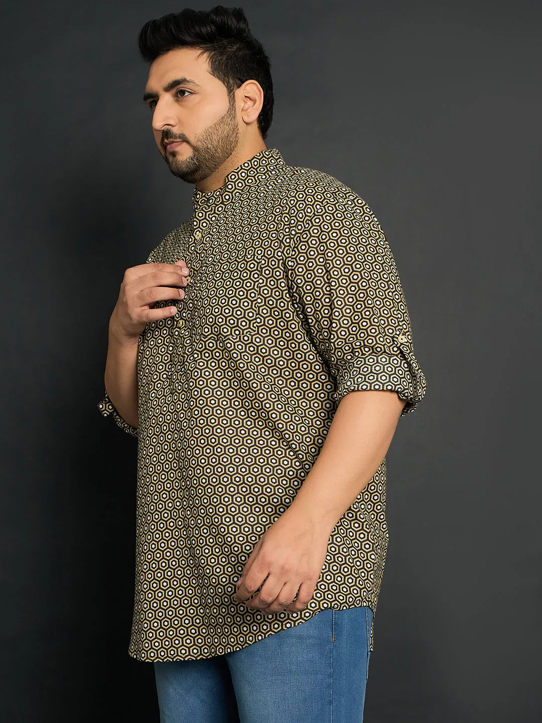 Men Plus Size Ryder Printed Kurta