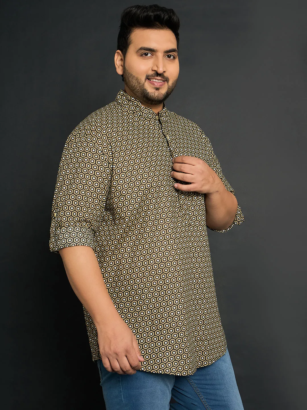 Men Plus Size Ryder Printed Kurta
