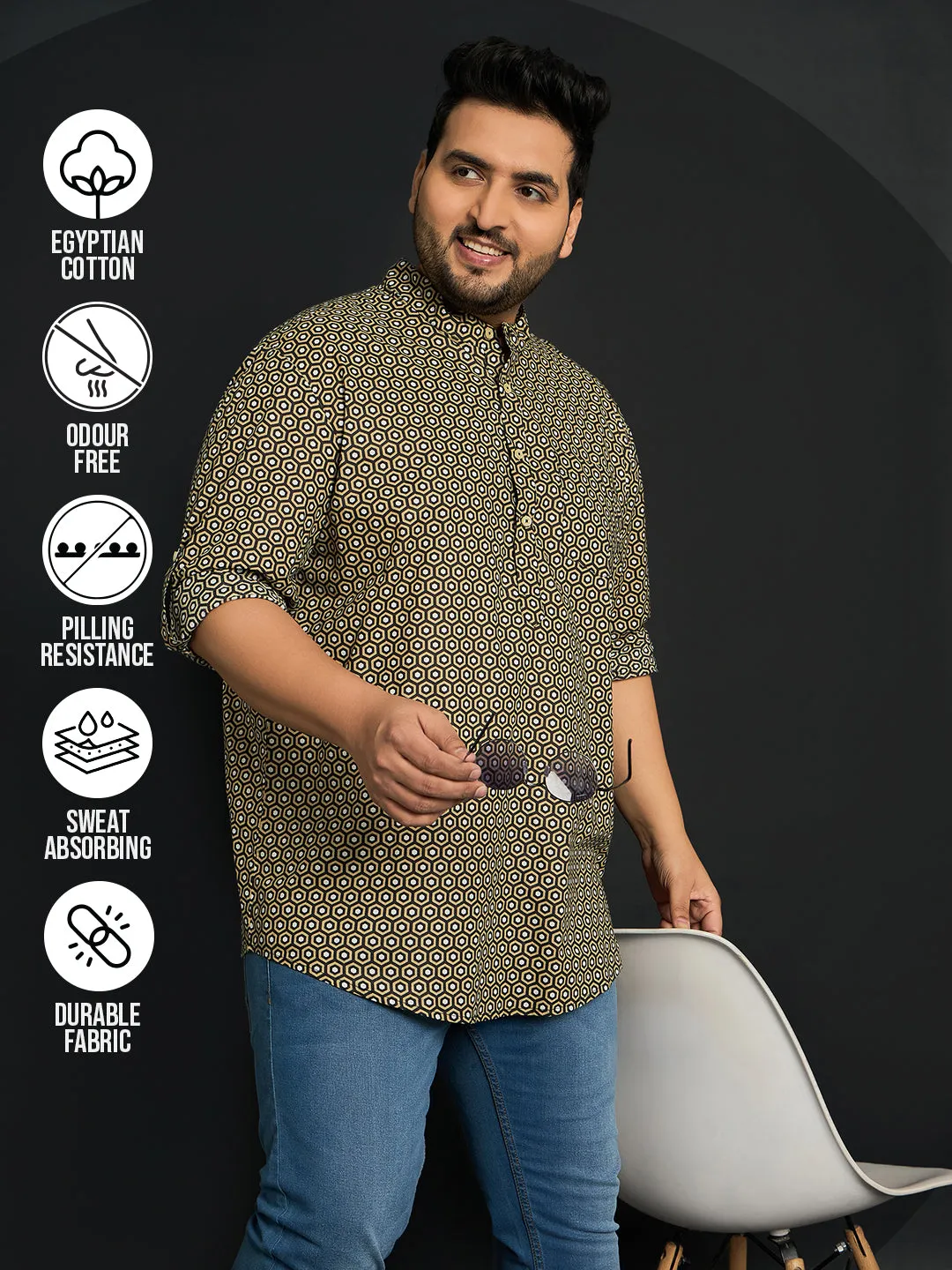 Men Plus Size Ryder Printed Kurta