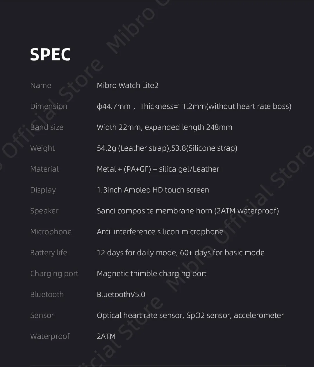 MIBRO Watch Lite 2 1.30" AMOLED Sport Smart Watch