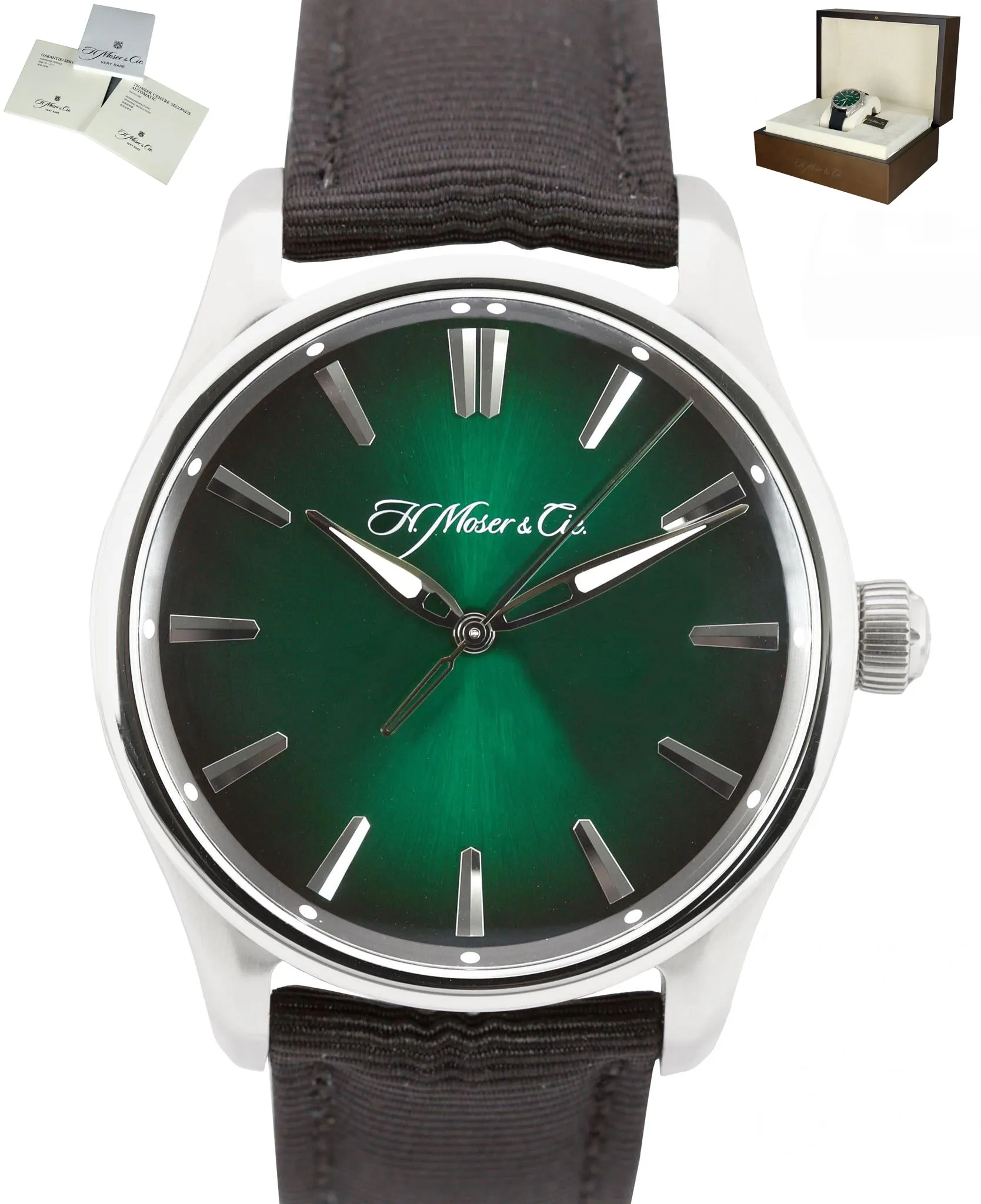 MINT H. Moser & Cie. Pioneer Centre Seconds Cosmic Green 42.8mm 3200-1202 Watch