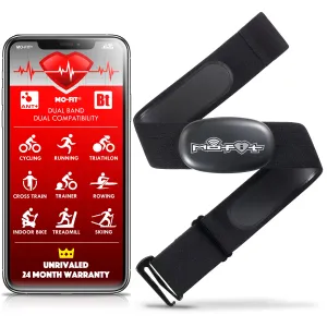 Mo-Fit Heart Rate Monitor Chest Strap for Garmin, Apple, Android, ANT  & most Bluetooth 4.0 Devices
