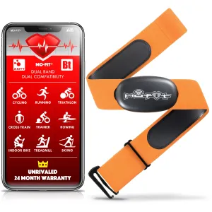 Mo-Fit Heart Rate Monitor Chest Strap for Garmin, Apple, Android, Peloton, Zwift, ANT  and Most Bluetooth 4.0 Enabled Fitness Devices